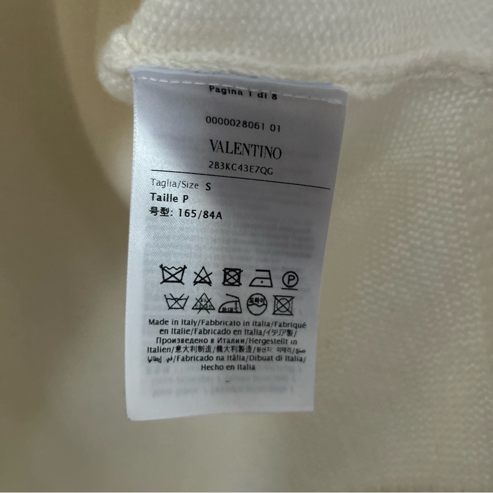 Valentino BEIGE CASHMERE JUMPER WITH VLOGO CHAINS *MAJOR FLAW*⭐️ - Picture 5 of 9